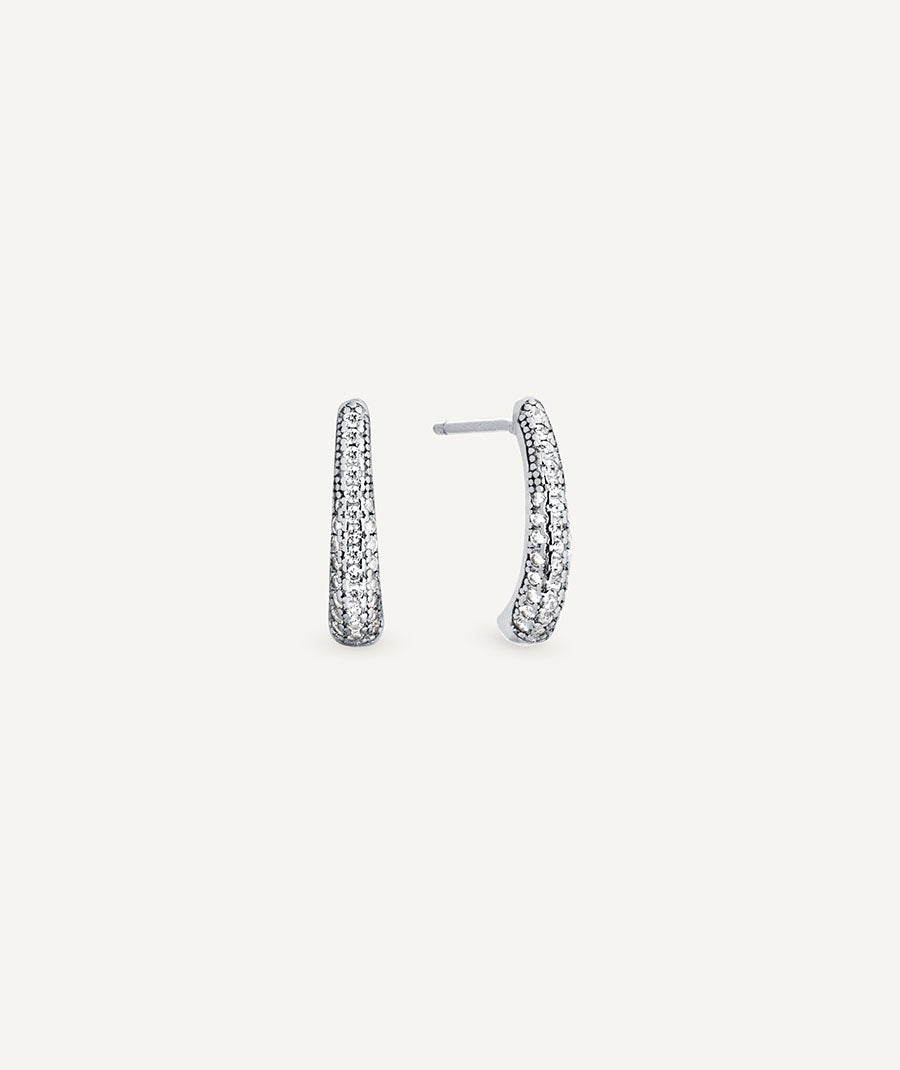 Earrings half moon Aria with zirconia