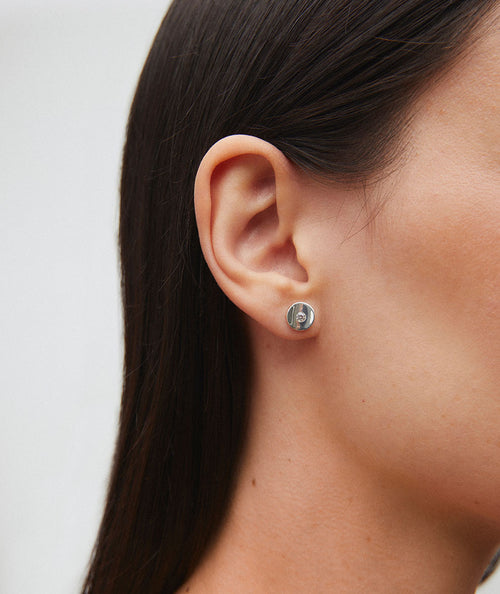 Earrings button Lluís with zirconia secundaria