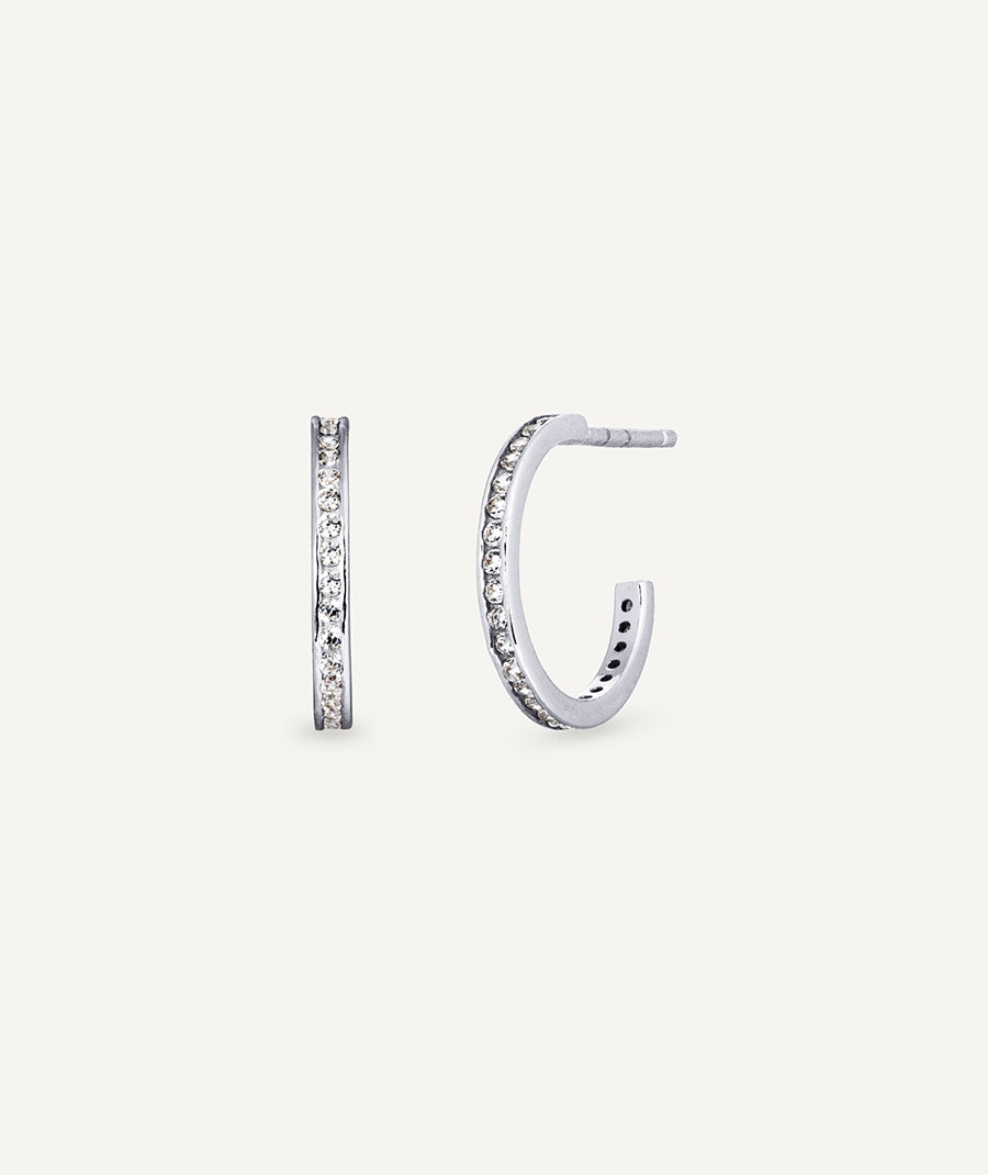Earrings half moon Leine with zirconia