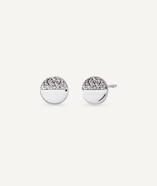Earrings button Roue with zirconia