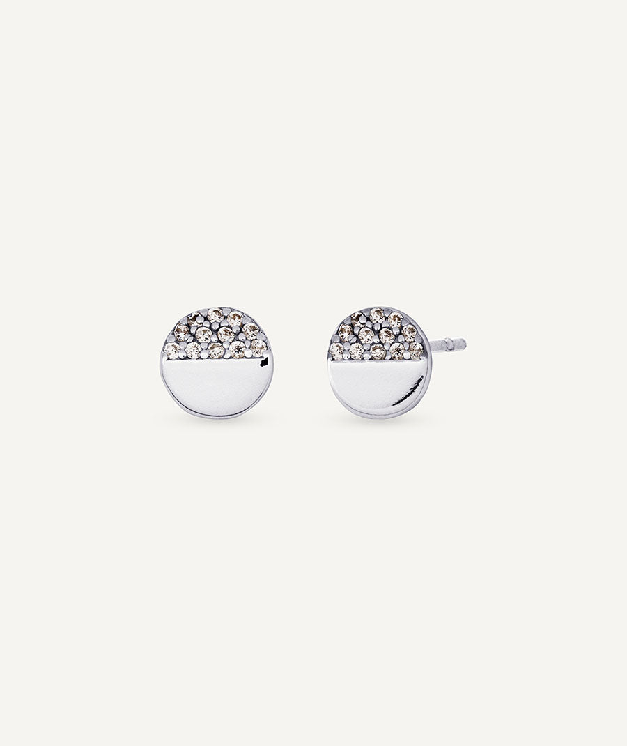 Earrings button Roue with zirconia