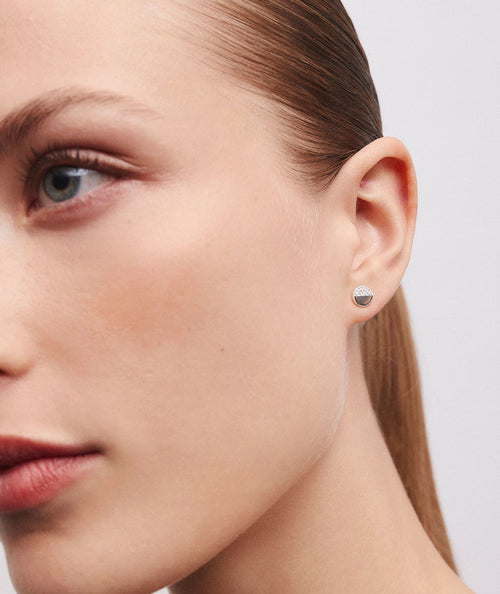 Earrings button Roue with zirconia secundaria