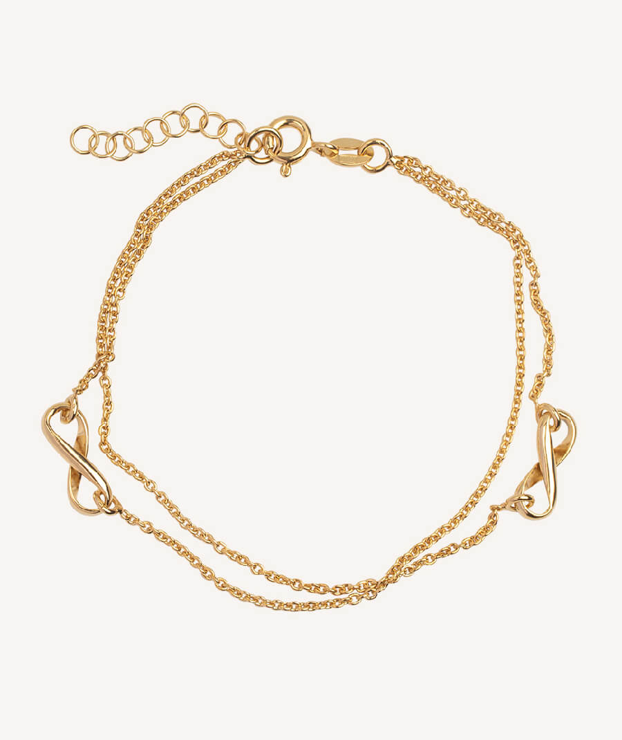 Bracelet 18Kt Gold Silver Finished Infinitos