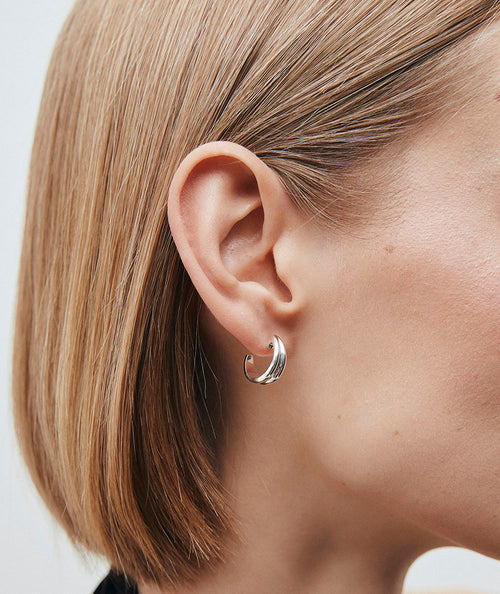 Pendientes semi aro liso secundaria