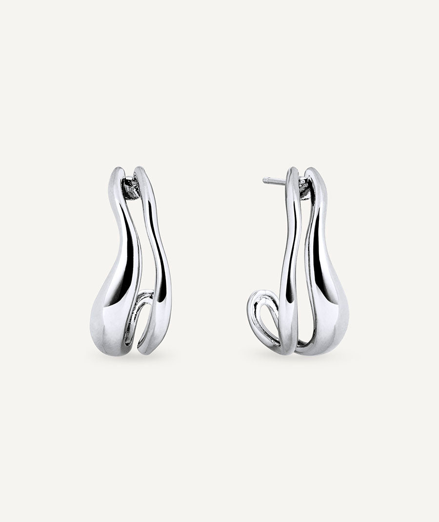 Earrings Spiral Crescent Waves