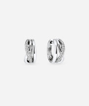 Earrings Duna Interlaced Hoop 8 mm with Zirconia