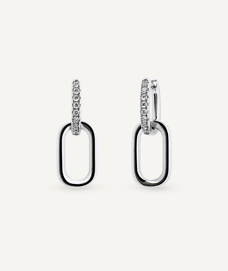 Earrings Link Hoop 2,6 mm with Zirconia