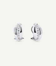 Earrings Thick Crescent with Zirconia