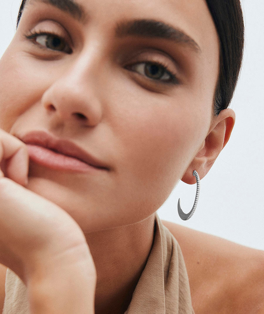 Earrings Nux Maxi Crescent with Zirconia