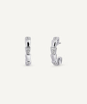 Earrings Segment Crescent with Zirconia