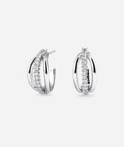 Earrings Open Hoop with Zirconia