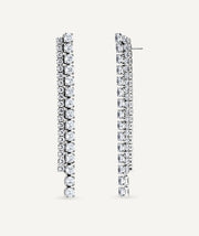 Earrings Lucent long cascade of zircons