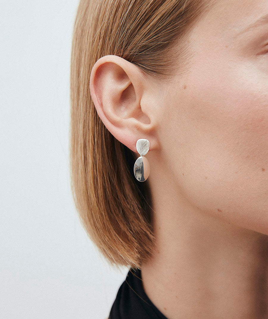 Roser Long Earrings Double Texture