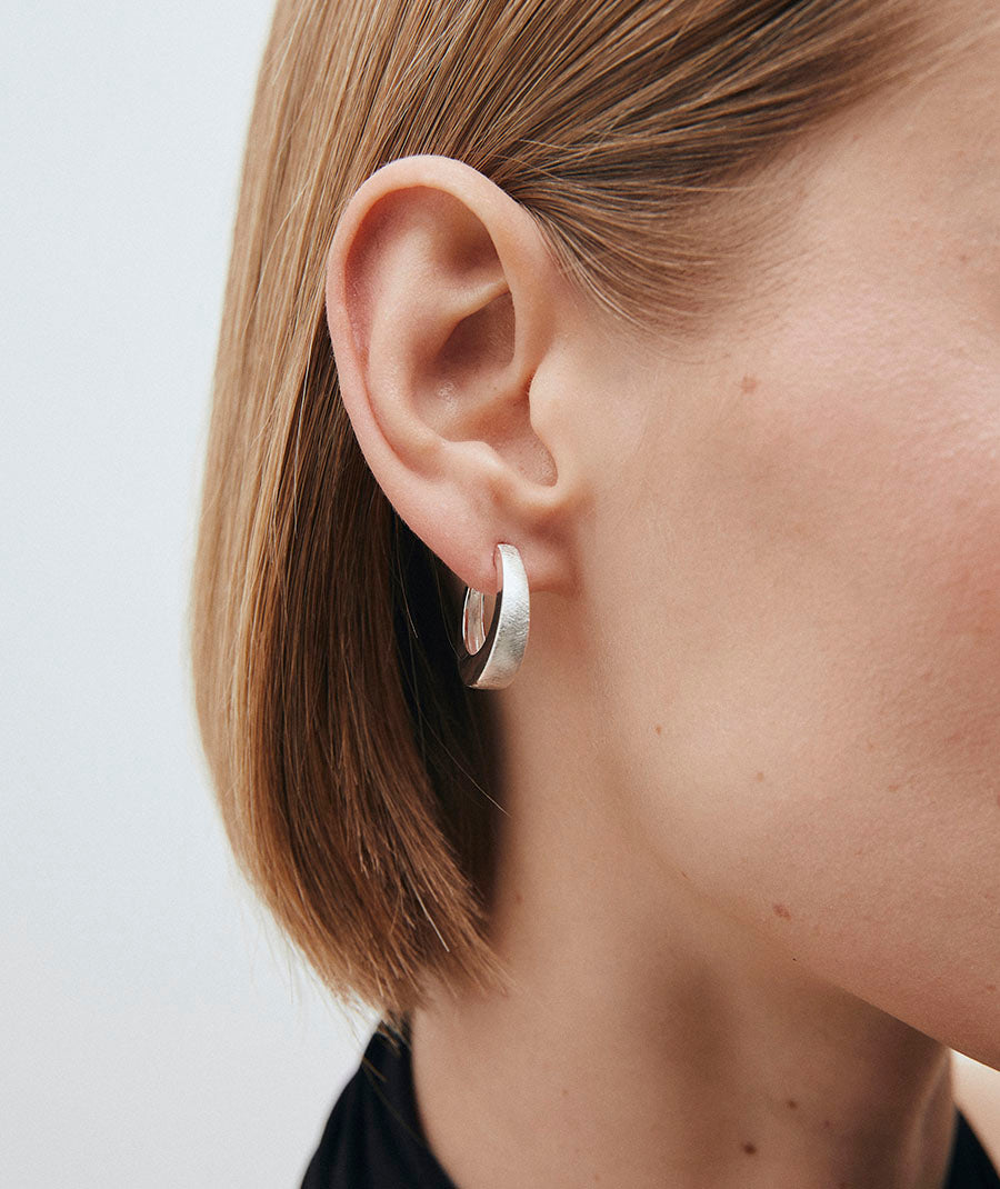 Sofía Double Texture Half-Moon Earrings