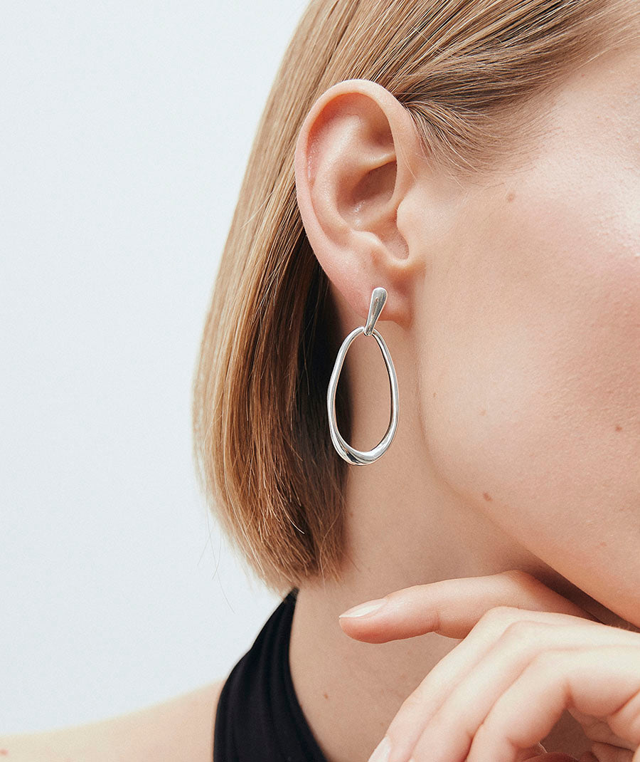 Loren Oval Circle Earrings