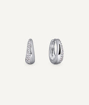 Earrings Round Hoop with Zirconia
