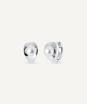 Earrings Perlé round hoop with cultured pearl