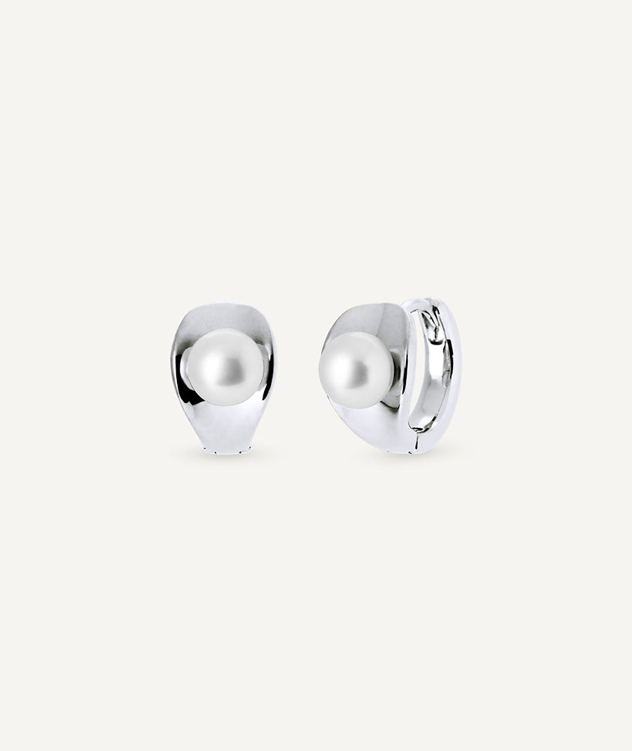 Pendientes aro redondos Perlé con perla cultivada