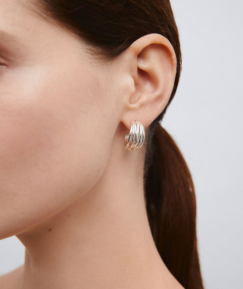 Earrings Siara half moon with strips secundaria