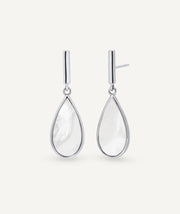 Earrings semi-long Fusión with white mother of pearl