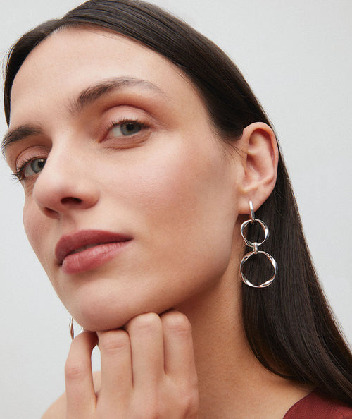 Pendientes largos aros Saura secundaria