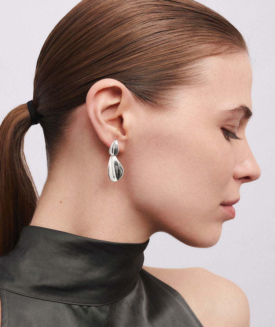 Pendientes semilargos Plisé