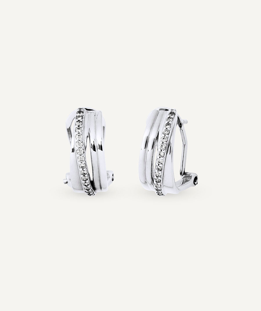 Earrings hoop Sylvan with zirconia