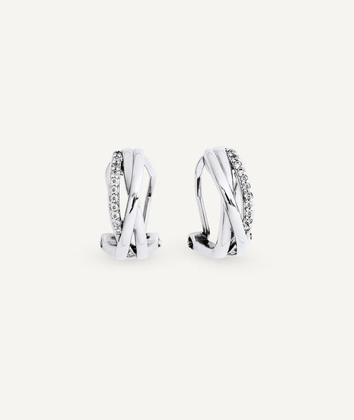 Earrings hoop Sara with zirconia