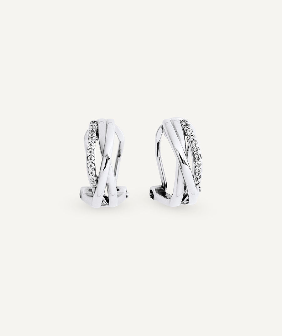Earrings hoop Sara with zirconia