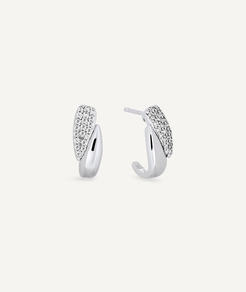 Earrings half moon Celine with zirconia