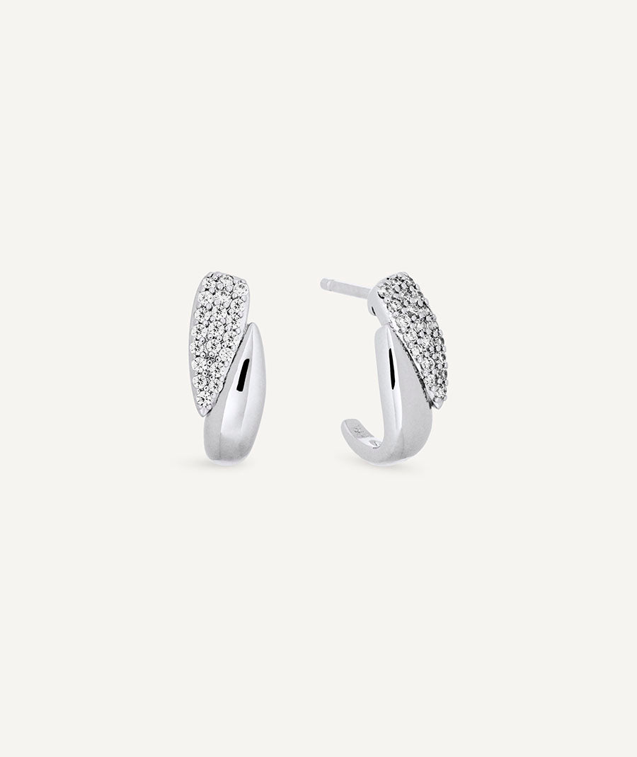 Earrings half moon Celine with zirconia