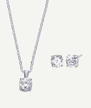 Set colgante y pendientes con circonitas