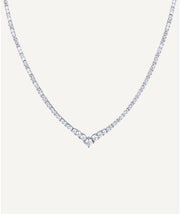 Collar Plata acabado Platino circonitas