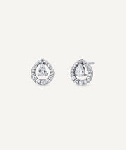 Earrings Tear button with zirconia