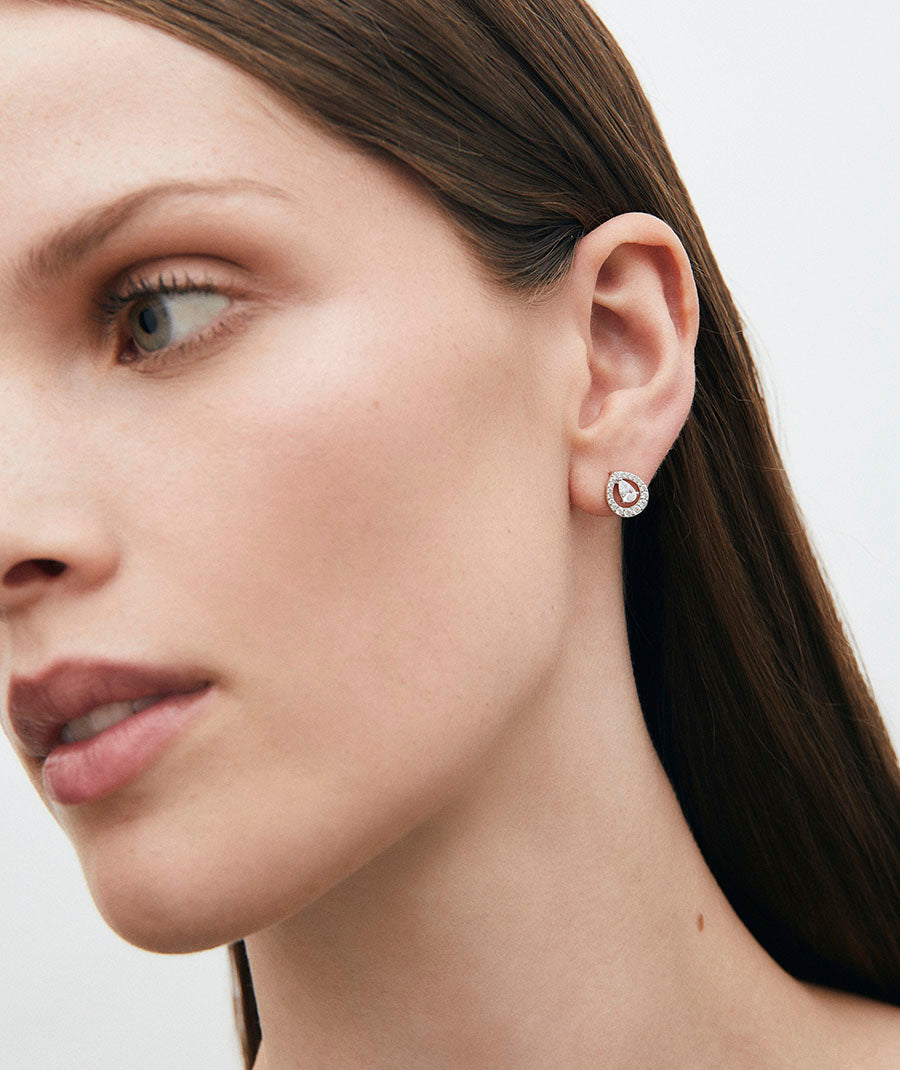 Pendientes botón Tear con circonitas