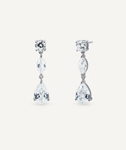 Claret Long Earrings with Cubic Zirconia