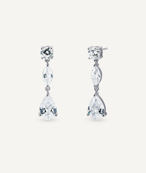Earrings Claret Long with Zirconia