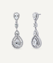 Long Claret teardrop earrings with zirconia