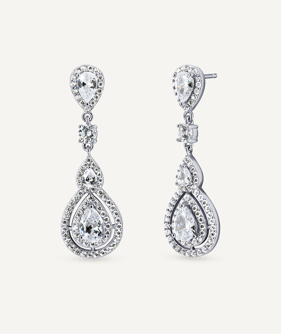 Pendientes largos Claret lágrima de circonitas