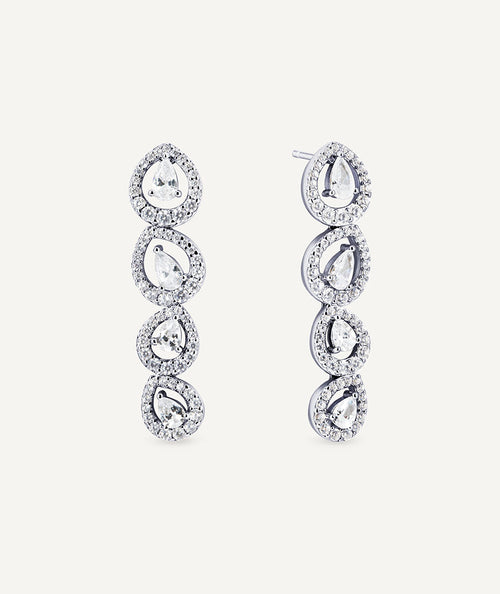 Earrings Tear long with zirconia
