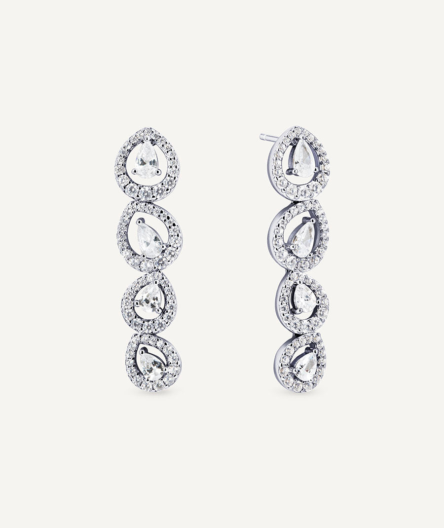 Pendientes largos Tear con circonitas