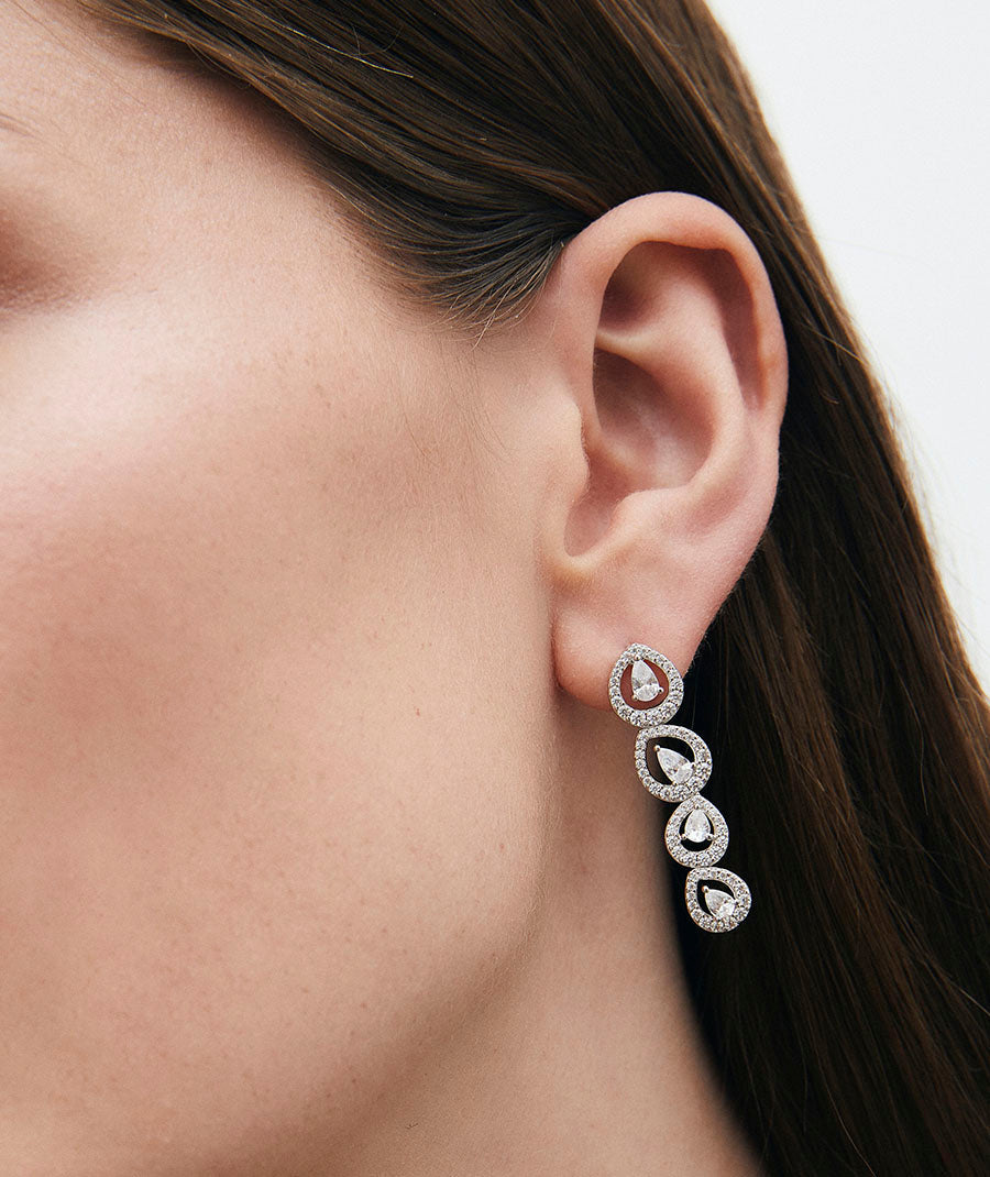 Pendientes largos Tear con circonitas