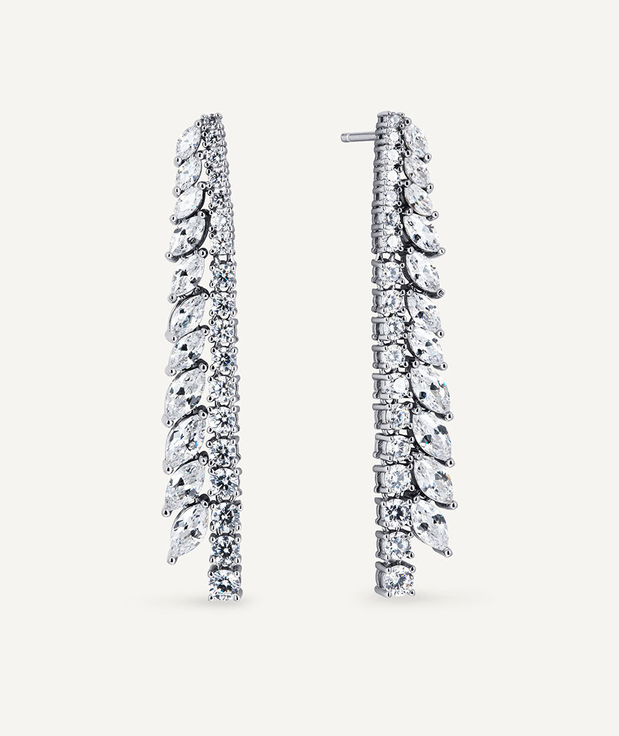 Pendientes largos Llum cascada de circonitas