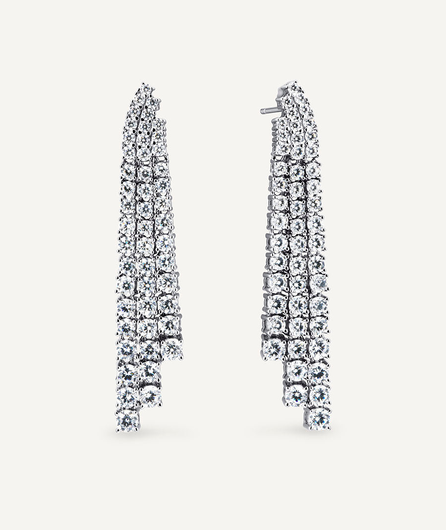 Llum Long Cascade Earrings with Cubic Zirconia