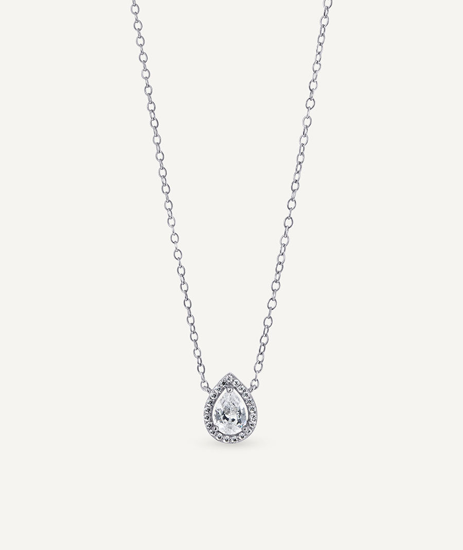 Claret Necklace with Teardrop Cubic Zirconia