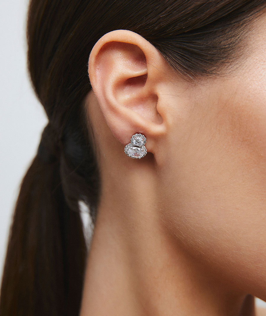 Pendientes bóton Lily de circonitas