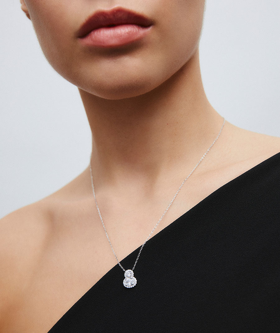 Necklace fine chain Lily with cubic zirconia
