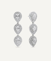 Earrings long Éclat with cubic zirconia