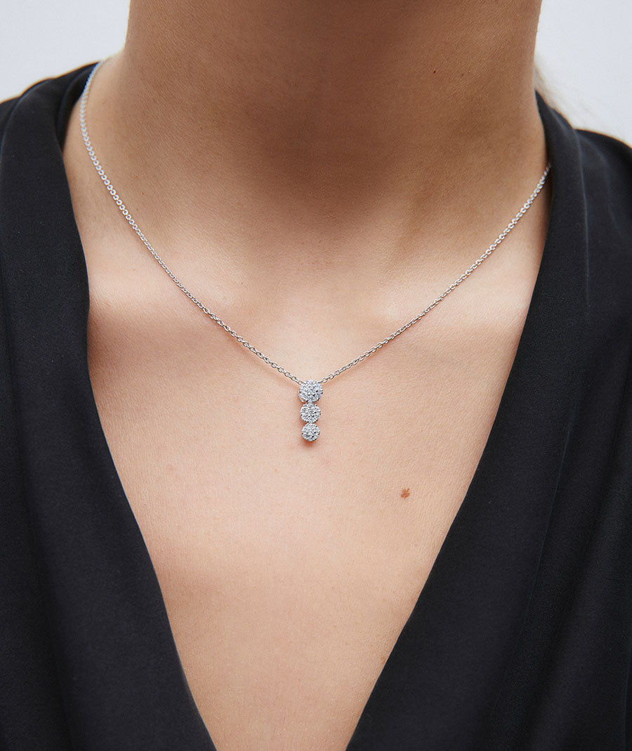Pendant Fiore cascade with zirconia stones