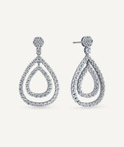 Pendientes semilargos Fiore con gotas de circonitas